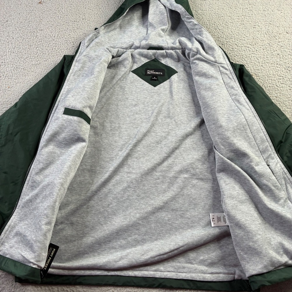NWT Amazon AWS AMER PSA Windbreaker Hooded Full Zip Jacket Green Mens Size Small - Picture 6 of 8
